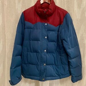 Patagonia Women’s Bivy Blue and Red Puffer Jacket